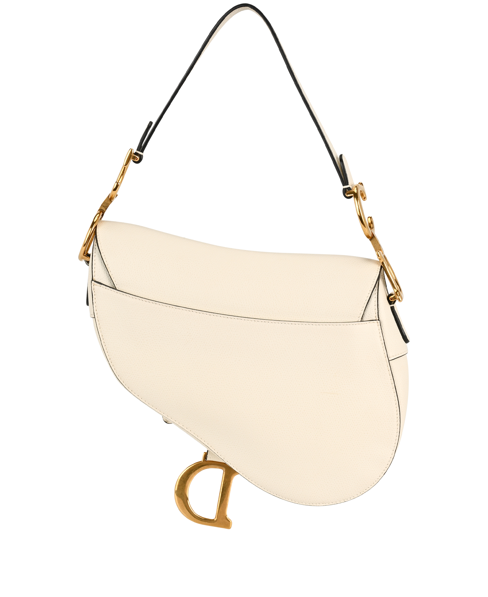 Medium Saddle Bag, &pound;1,800, Handbags, Cream, Leather, Back view